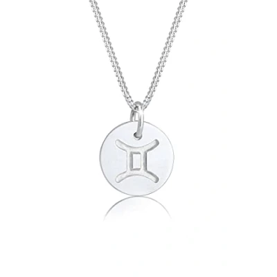 Afbeelding van Elli Sternzeichen Zwillinge Astro Symbol MATT Ketting, Dames, Maat: 45, Silber