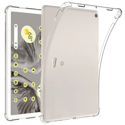 Afbeelding van Google Pixel Tablet Hoes: iMoshion Shockproof Case Backcover,Softcase Transparant Siliconen En TPU (zacht) Hoezen Black Friday