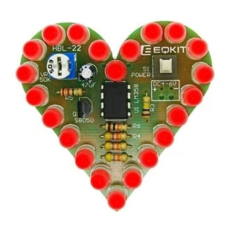 Afbeelding van PZMYJB doe het zelf bouwpakket, hartvorm, ademende lamp, DC 4V 6V, led suite in rood, wit, blauw, groen, elektronische productie om te leren, rood