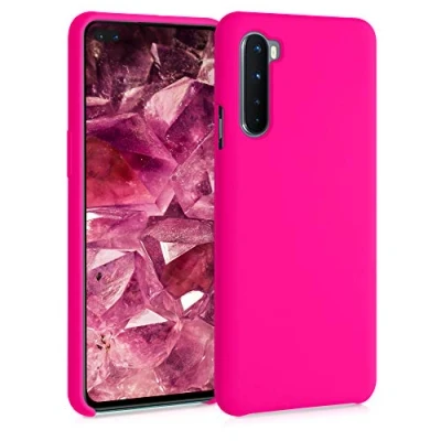 Afbeelding van kwmobile telefoonhoesje compatibel met OnePlus Nord hoesje Zachte case voor smartphone Back cover in neon roze