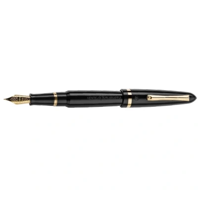 Afbeelding van Montegrappa Venetia ISVEN3AC Vulpen van hars, messing en roestvrij staal in de kleur zwart goud, pendikte: M, lengte: 14 cm