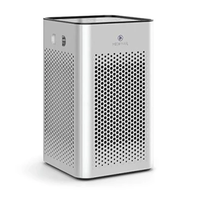 Afbeelding van Medify MA 25 luchtreiniger HEPA filter True H13 afdekking 46 vierkante m allergenen, rook, stof, geuren, pollen, huidschilfers van huisdieren 99,9% verwijdering 0,1 micron zilver, 1 stuk