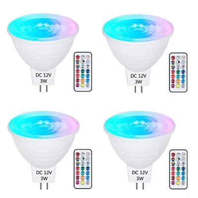 Afbeelding van DoRight AC/DC 12V MR16 GU5.3 LED Lampen 3W RGB+CW 6000k Dimbare 2Pin Base Spotlight Kleur Veranderende Floodlight met IR Afstandsbediening 120Beam Hoek, voor Ambient Mood Decoratieve Verlichting