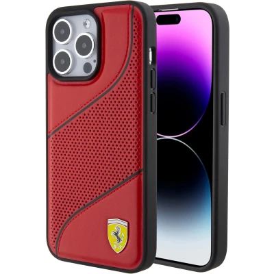 Afbeelding van Ferrari Perforated Waves Back Case Geschikt voor Apple iPhone 15 Pro Max (6.7&quot;) Rood