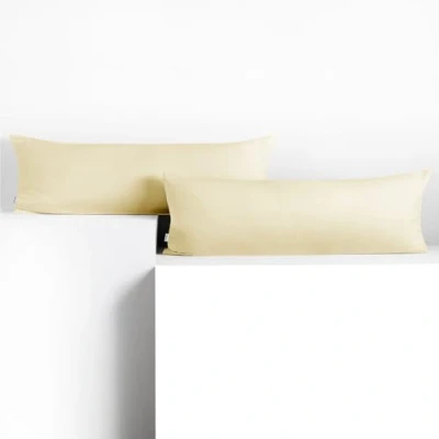 Afbeelding van DecoKing 2 kussenslopen 40x200 cm katoen ritssluiting crème amber