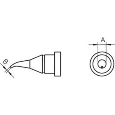 Afbeelding van Weller LT 1X soldeerpunt Ronde vorm, gebogen Grootte 0.4 mm Inhoud: 1 stuk(s)