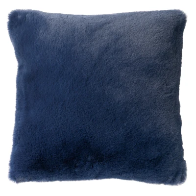 Afbeelding van Dutch Decor ZAYA Sierkussen 60x60 cm bontlook effen kleur Insignia Blue donkerblauw