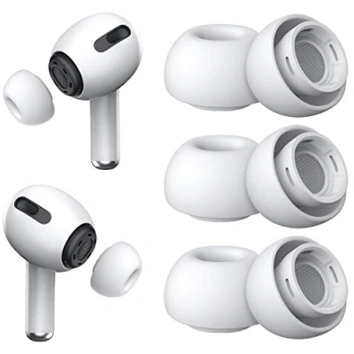Afbeelding van YUWAKAYI [3 paar] Vervangende oordopjes voor Airpods Pro en 2e generatie met ruisonderdrukkingsgat, siliconen draagbare opbergdoos passen in de oplaadcase (groot)