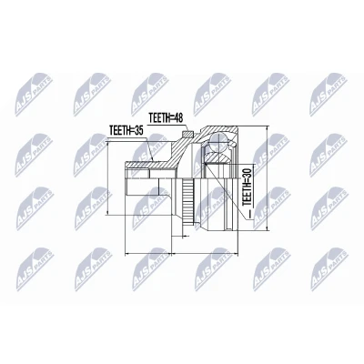 Afbeelding van Homokineet reparatie set, aandrijfas NTY NPZ ME 001