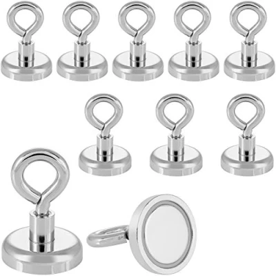 Afbeelding van Poppstar 10 Stuks Oog Magneten Klein (Houdkracht 36 kg, Diameter 32 mm) Super Sterke Magneetogen Neodymium