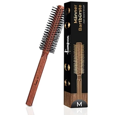 Afbeelding van lampox Ronde baardborstel, baardstyling, föhnborstel, haarborstel voor kort en middellang haar (M)