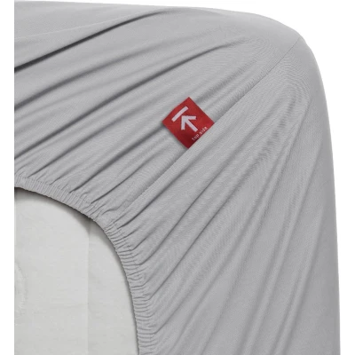 Afbeelding van Beddinghouse Percale Splittopper Hoeslaken Licht Grijs 180 x 210/220