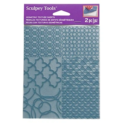 Afbeelding van 2 flexibele textuurplaten geometric Sculpey