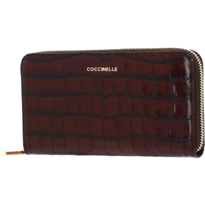 Afbeelding van COCCINELLE Metallic Croco Shiny Soft Zip Around Wallet Vintage