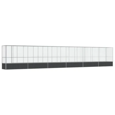 Afbeelding van vidaXL Volière met verlengstuk 1250,5x107x212 m staal zilverkleurig
