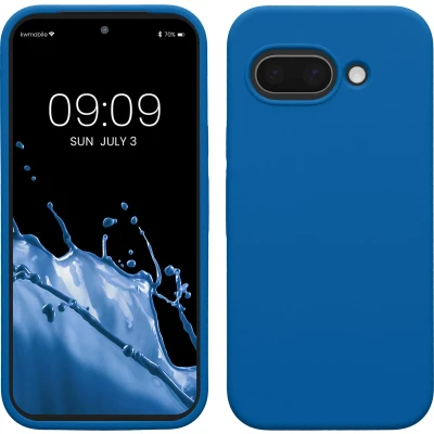 Afbeelding van kwmobile telefoonhoesje geschikt voor Google Pixel 9a Hoesje met siliconen coating Smartphone case in rifblauw