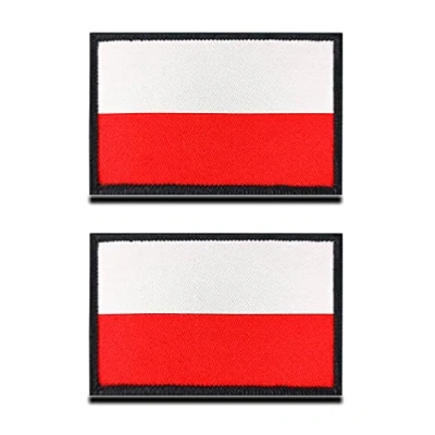Afbeelding van Polen vlag patch tactisch polijsten nationaal embleem, geborduurde met sluiting, militaire banden voor rugzakken, voetbal, kleding, tassen, uniform, vest, jersey, 2 stuks