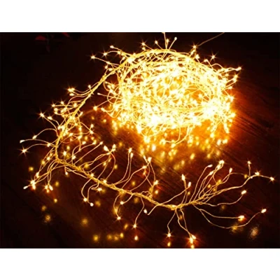 Afbeelding van LED cluster lichtketting 480 3m draad warm wit micro bundels lichtdraad kerstverlichting