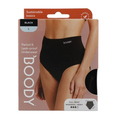 Afbeelding van Boody Menstruatieondergoed tailleslip zwart normaal M 1 stuks