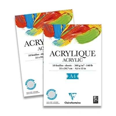 Afbeelding van Clairefontaine Acryl papier 10 vel 360 grams A4