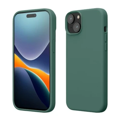 Afbeelding van kwmobile Case voor iPhone 15 Slank TPU Hoesje met Zachte Afwerking In dennengroen