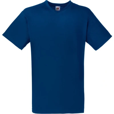 Afbeelding van Fruit Of The Loom Heren Valuegewicht V hals, T shirt met korte mouwen. (Marine)