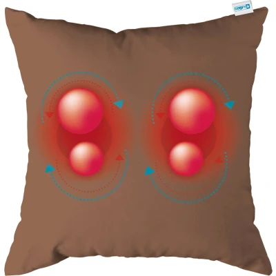 Afbeelding van Comfy massagekussen oplaadbaar donkerbruin massage apparaat met infrarood warmtefunctie draadloos