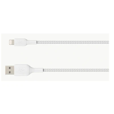 Afbeelding van iPhone oplaadkabel Lightning 1 meter (Nylon, Wit)
