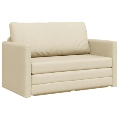 Afbeelding van vidaXL Floor Sofa Bed 2 in 1 Crème 124x71x78 cm Stof