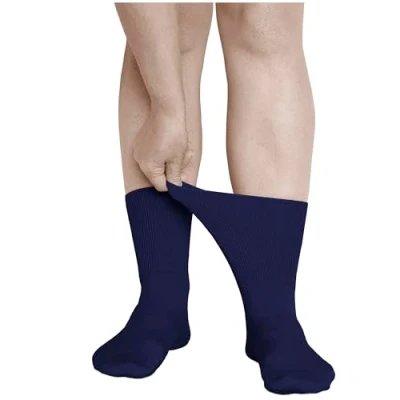 Afbeelding van vitsocks Dames diabetische sokken extra breed zonder rubberen band (3 paar) gezwollen voeten katoen maat 35 38, 39 42, donkerblauw, 38 EU