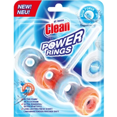 Afbeelding van 6x At Home Toiletblok Power Rings Aqua 40 gr