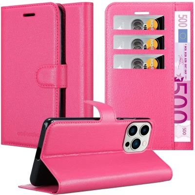 Afbeelding van Cadorabo Hoesje geschikt voor Apple iPhone 14 PRO in KERSEN ROZE Beschermhoes Cover magnetische sluiting Case