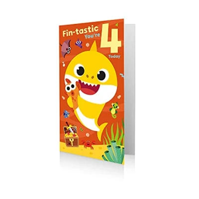 Afbeelding van Baby Shark Age 4 Verjaardagskaart