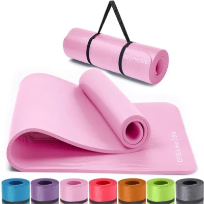 Afbeelding van KG Physio yogamat NBR antislip oefenmat met riem inbegrepen Ideaal voor HiiT, Pilates, yoga en vele andere thuistrainingen 183 cm x 60 1 dikke