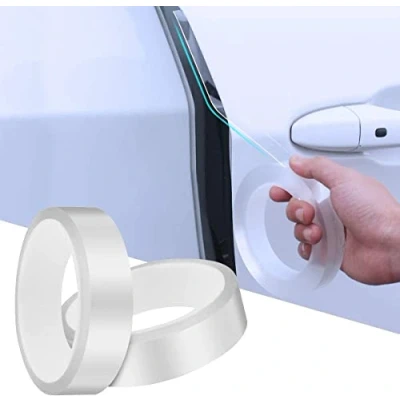 Afbeelding van Storystore Randbescherming voor autodeur, transparant, 3 cm x 10 m, universele autobeschermfolie, lakbeschermingsfolie, autodeurbescherming, instapstripbescherming, autobumperbescherming