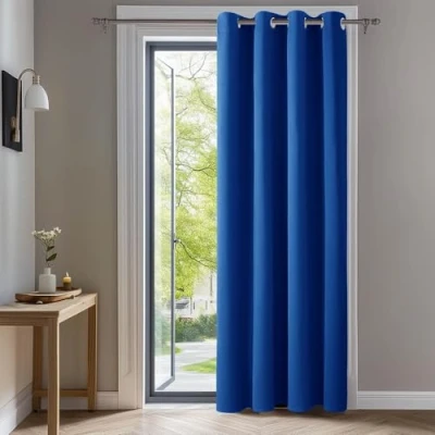 Afbeelding van Deconovo Verduisteringsgordijnen met Ringen, Royalblauw, 140x260 cm (B x H), Thermische Gordijnpanelen Blackout Stof voor Slaapkamer, 1 stuk