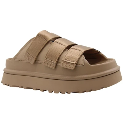 Afbeelding van UGG dames Goldenglow slipper met logo in de kleur Camel, maat: 40