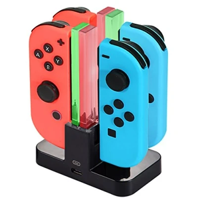 Afbeelding van Diyife Oplaaddock voor Nintendo Switch [4 in 1], Joy Con Oplader, Controller Laadstation, Oplaadstation met Type C Interface en Intelligente LED Display
