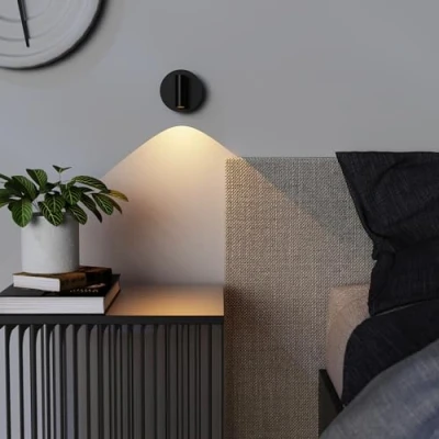 Afbeelding van CGC Lighting Bedlampje wandlamp met verstelbare kop, oplaadbaar, magnetisch, led, USB leeslamp (zwart)