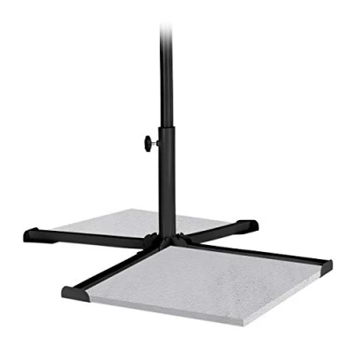 Afbeelding van Relaxdays parasolvoet voor tegels, stokken 25 35 mm, kruisvoet, klapbaar, tuin &amp; balkon, metaal, zwart