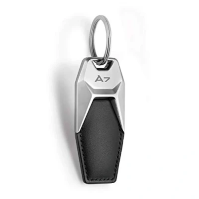 Afbeelding van Audi collection 3181900607 A7 leren sleutelhanger, zwart/zilver, M