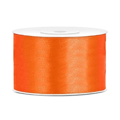 Afbeelding van Satijnlint Polyester Strik En Geschenkverpakking 6/12/25/38/50/100mm x 25m (Maat 38mm Kleur Oranje)