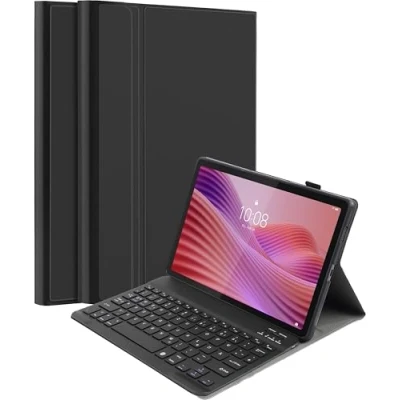 Afbeelding van Cazy Tablet Hoes met Toetsenbord geschikt voor Lenovo Tab QWERTZ Bluetooth Keyboard Case Zwart