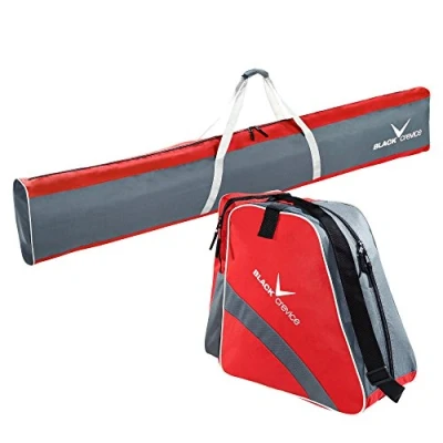 Afbeelding van Skitassenset I combinatieset skitas &amp; skischoentas robuuste skitassen van 600D/PVC skiset met schouderband skitas: 190x13x30cm skischoentas: 45x39x25cm