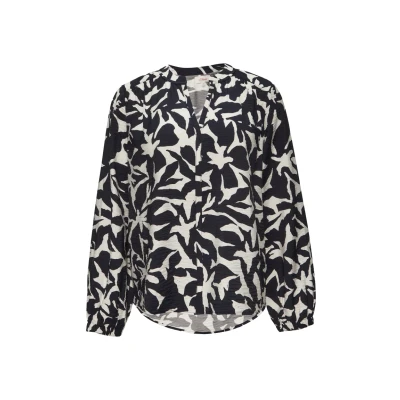 Afbeelding van s.Oliver Gemusterte MIT Vausschnitt Blouse, Dames, Maat: 36, Navy