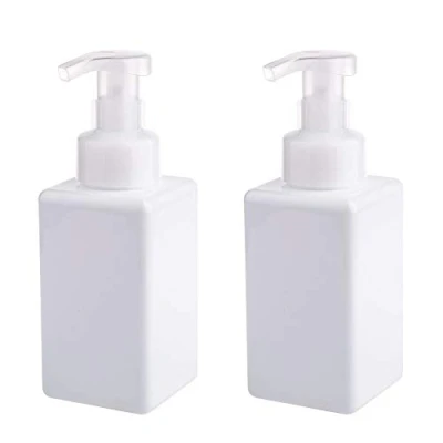 Afbeelding van UUJOLY Schuimende zeepdispenser, 450 ml (15 oz) navulbare pompfles voor vloeibare zeep, shampoo, bodywash (2 stuks) (wit)