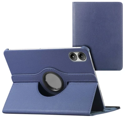 Afbeelding van Xiaomi Redmi Pad Pro Hoes: iMoshion 360 Draaibare Bookcase Donkerblauw Kunstleder Tablet Hoezen