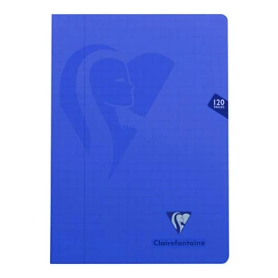 Afbeelding van Clairefontaine 303510C Set van 10 Mimesys Geniet Schrift A4 21x29,7 cm 120 10x10 Geruiten pagina&#039;s met marge 90 g wit papier Transparant Polypropyleen kaft in willekeurige kleuren