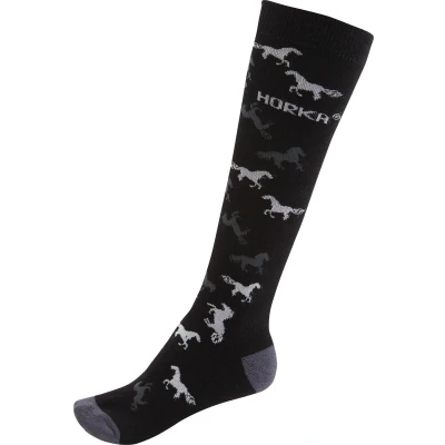 Afbeelding van Horka Sokken Riding Check Black rosa L