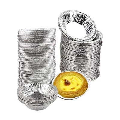 Afbeelding van 100 stks Folie Trays Muffin Cases Broodje Gevallen Tin Taart Cake Blikken Mini Ei Kleine Gerechten Gebak Aluminium Mold Cups